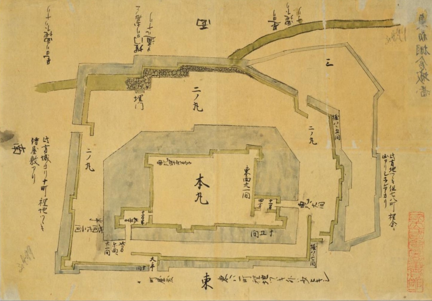 奥州棚倉城図（『日本古城絵図　東山道之部』国立国会図書館デジタルコレクション ）の画像。